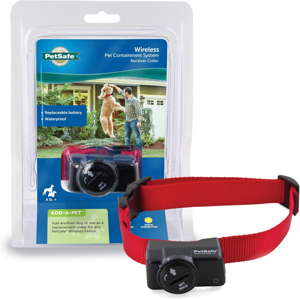 Wireless Pet Fence Pet Containment System, Covers up to 1/2 Acre, Waterproof Receiver with Tone / Static Correction H67909