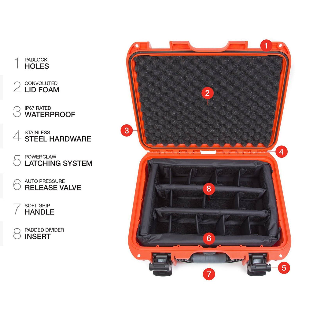 Orange Case with Padded Dividers E333