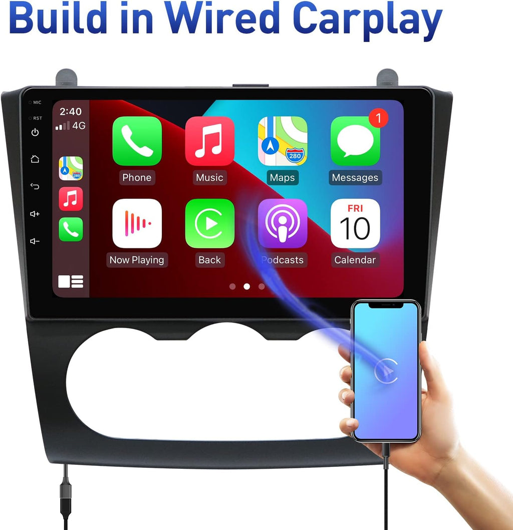 Car Radio Navigation Stereo with Carplay Android Auto Bluetooth FM AM RDS AHD Rear View Camera H462