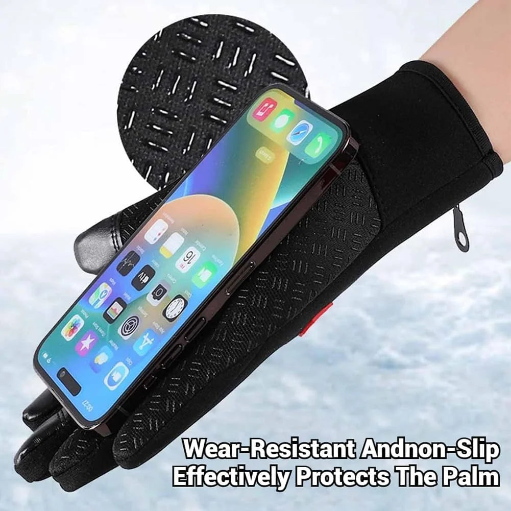 Waterproof Windproof Thermal Touchscreen Gloves with Non-Slip Grip O701427
