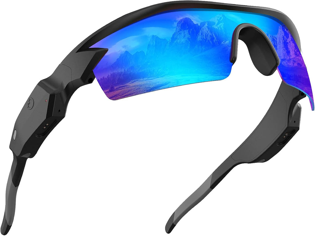 Bluetooth Sunglasses with Polarized Mirrored Green Purple X115887