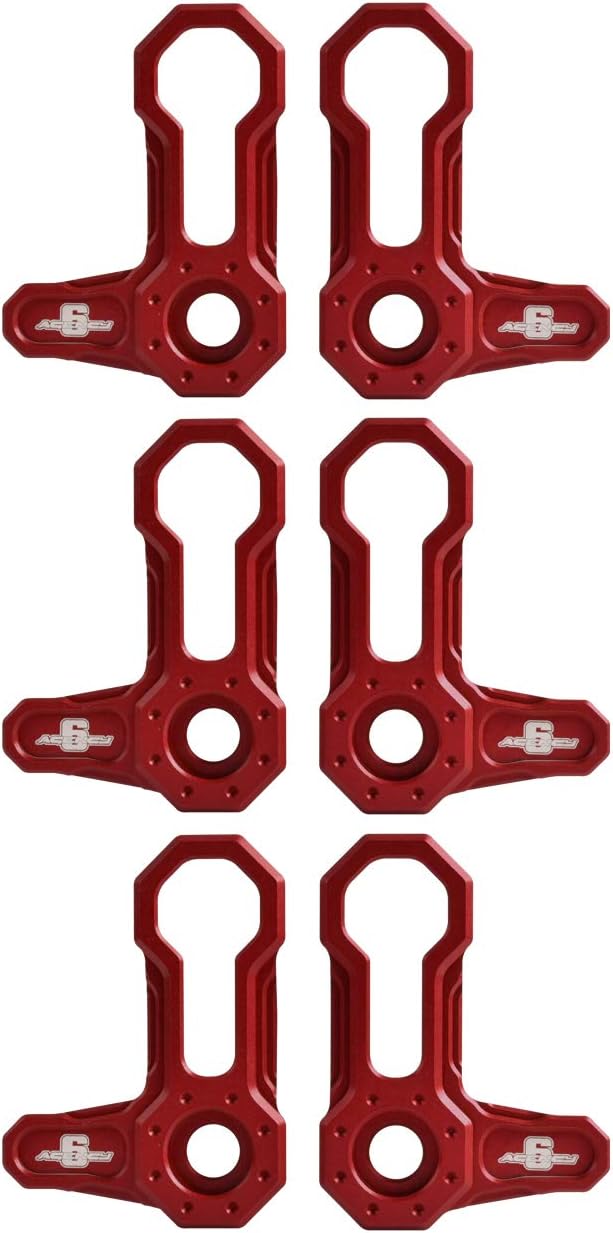 Orange Billet Aluminum L-Shaped Roof Locks Set of 6 M8735