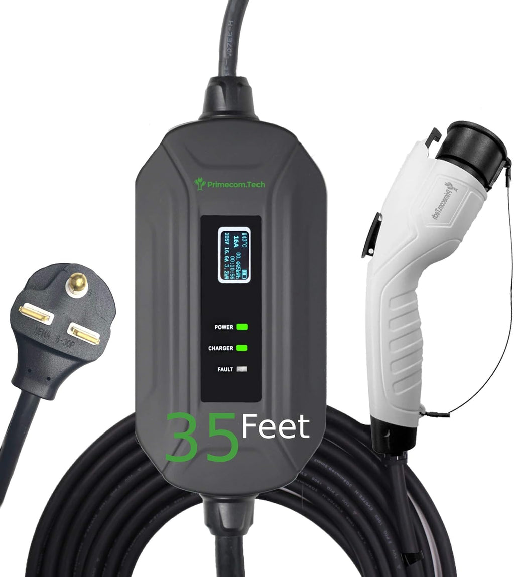 Portable Level 2 Electric Vehicle Charger, 16Amp, 30 Feet A3489