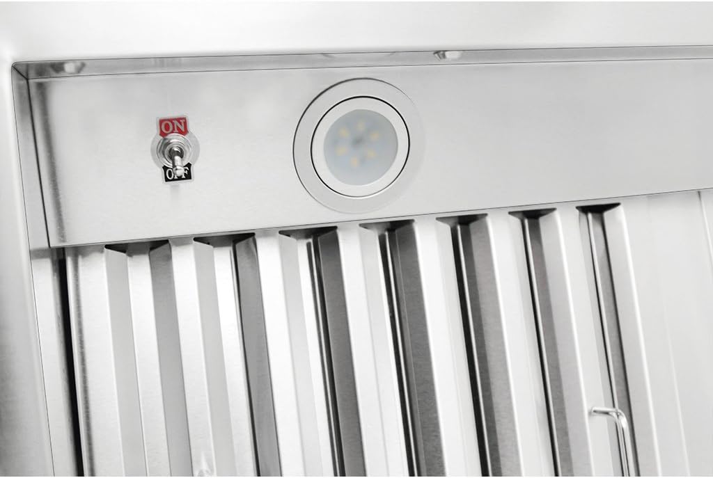 4 Speed Wall/Under Cabinet Range Hood, 2000 Max CFM, Stainless Baffle Filters, 30 36 42 48 54 60 inch O367287
