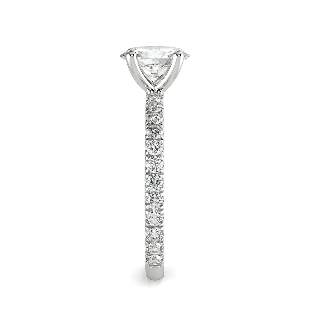 Oval Lab Grown Diamond Engagement Ring in 14k White Gold M4065