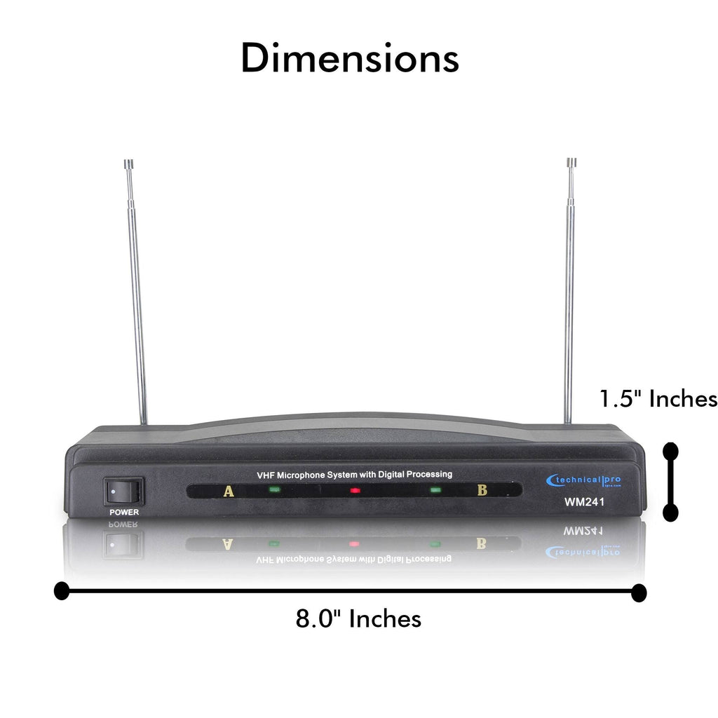 Dual Wireless Microphone System VHF High Band Microphone Set, 2 Mics, 2 Lapel Mic, Black S56622