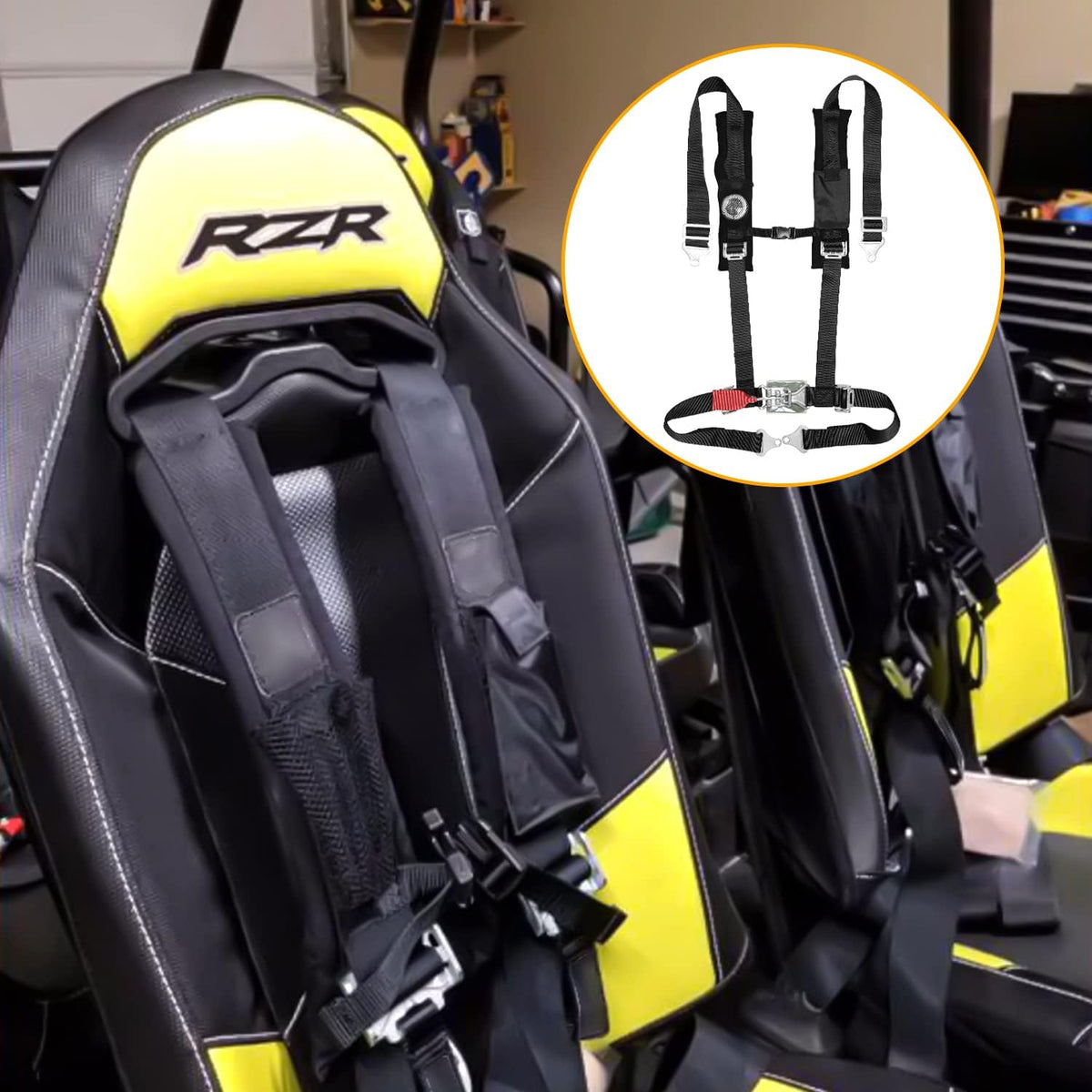 4 Point Safety Harness 2 Pack Seat Belt with Shoulder Pad W911928