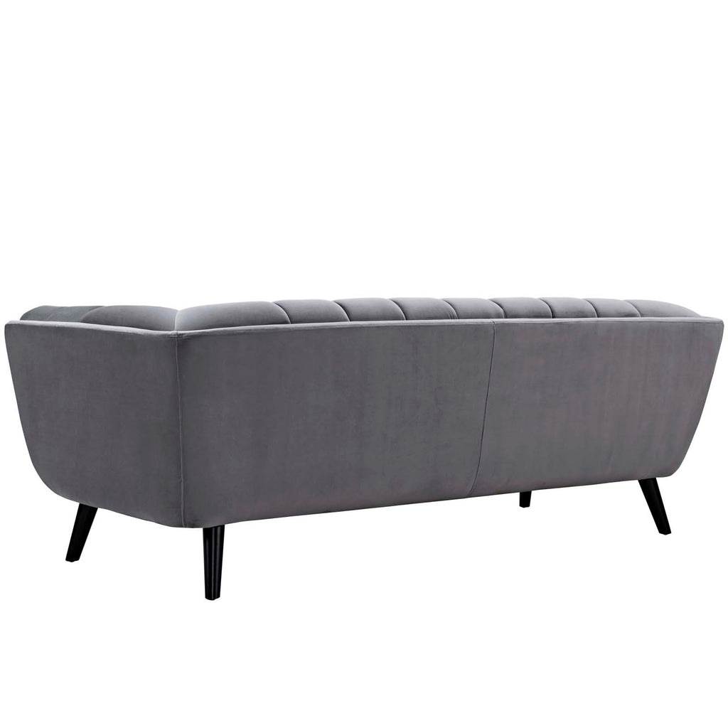 Grey Velvet Armchair and Sofa Set U602541