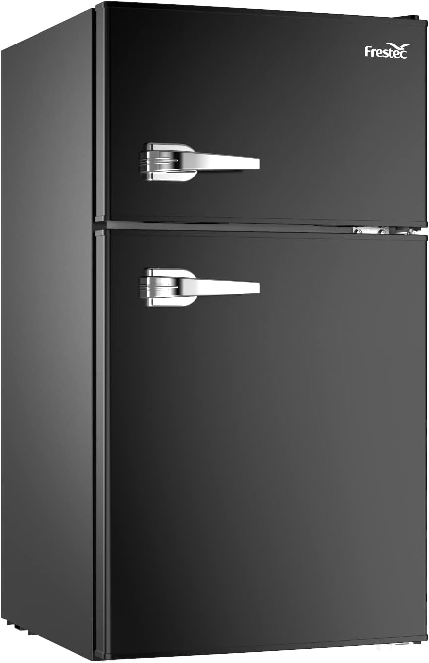 3.2 Cu.Ft Compact Refrigerator with 2 Doors, Mini Fridge with Freezer, Black F6097