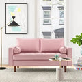 Tea Rose Velvet Square Arm Loveseat H577