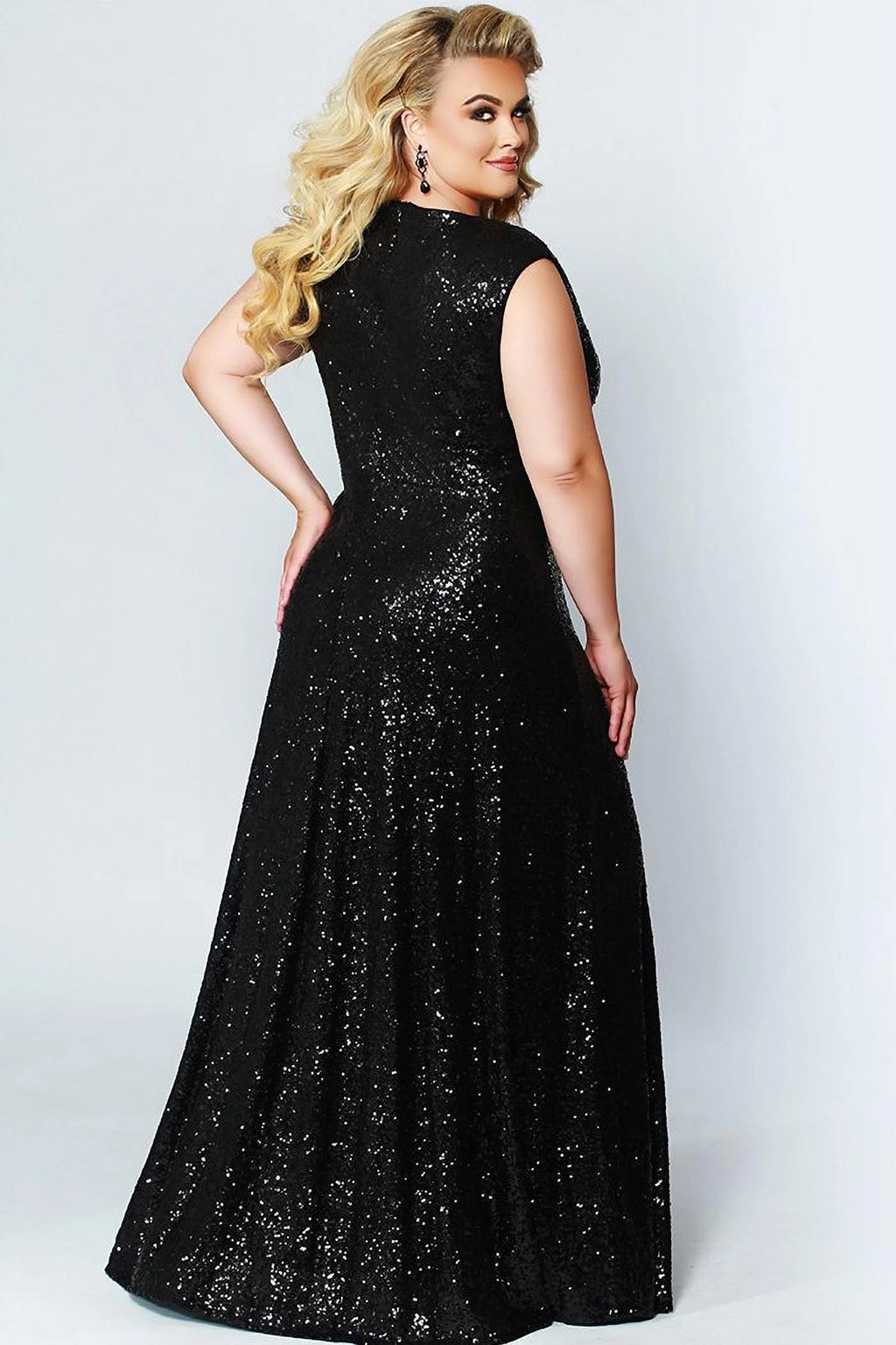 Sequins Plus Size Long Formal Gown U7257