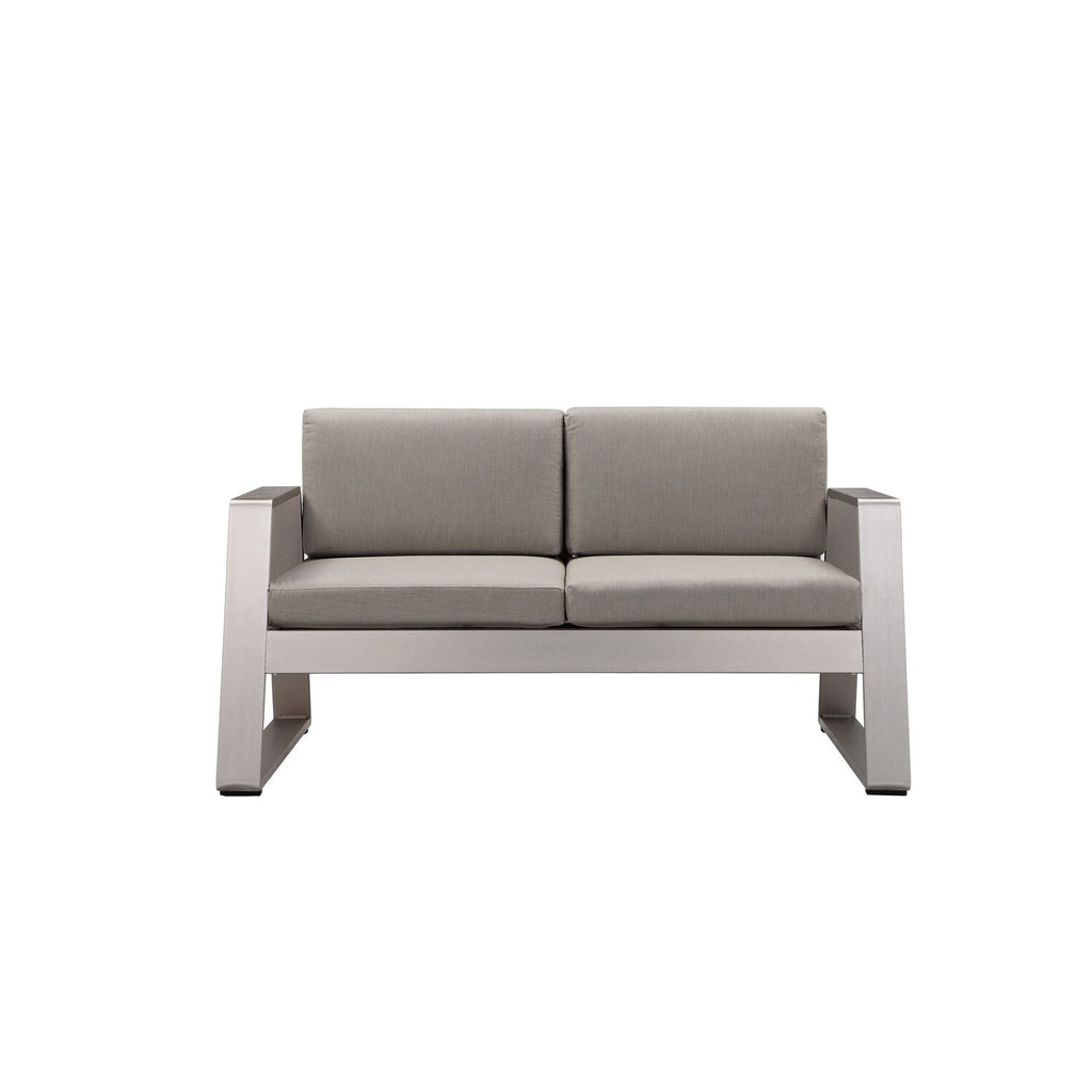 Gray Aluminum Outdoor Sofa with Fabric Cushions M705