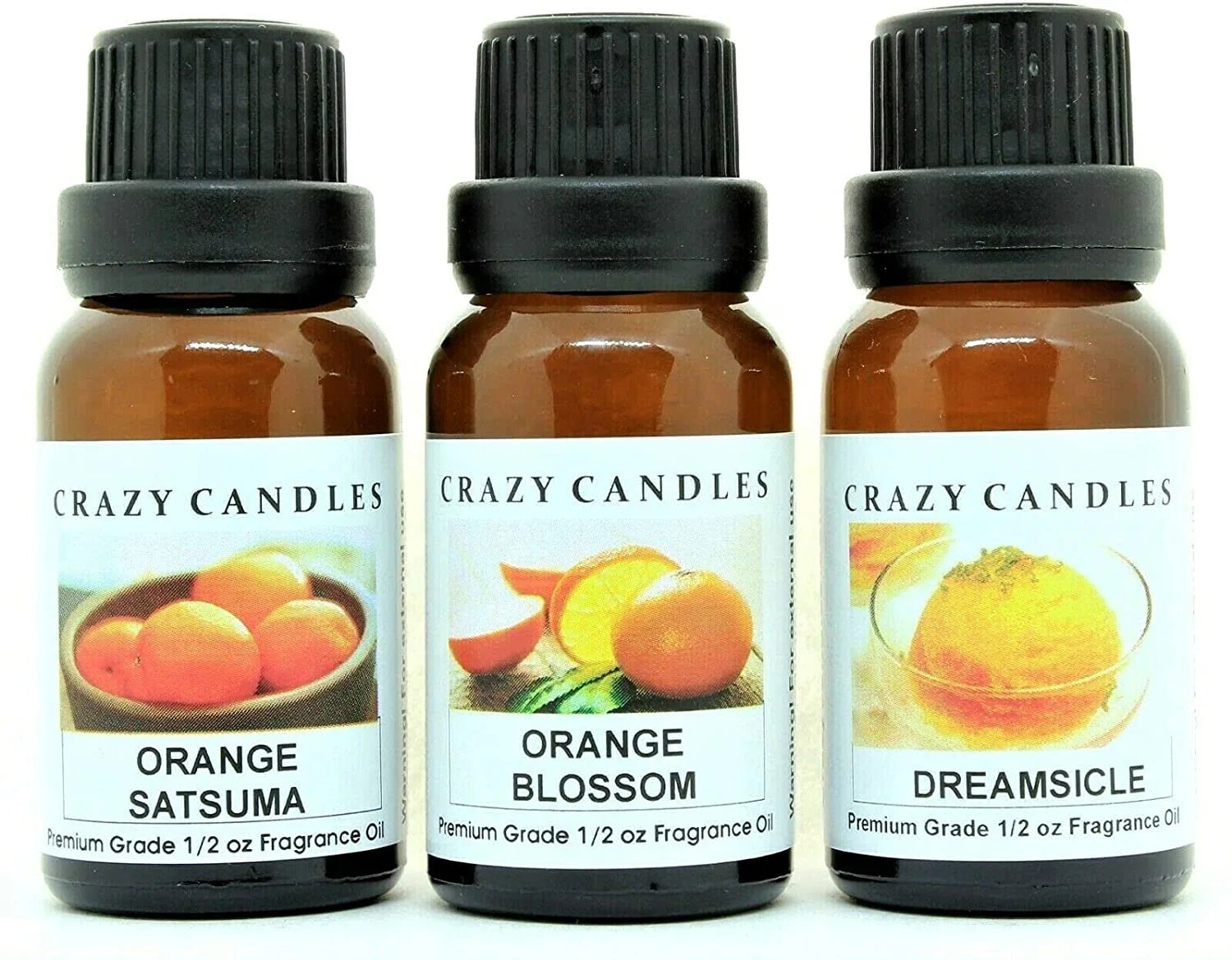 3 Bottles Set Orange Satsuma Orange Blossom Dreamsicle Fragrance Oils A24145