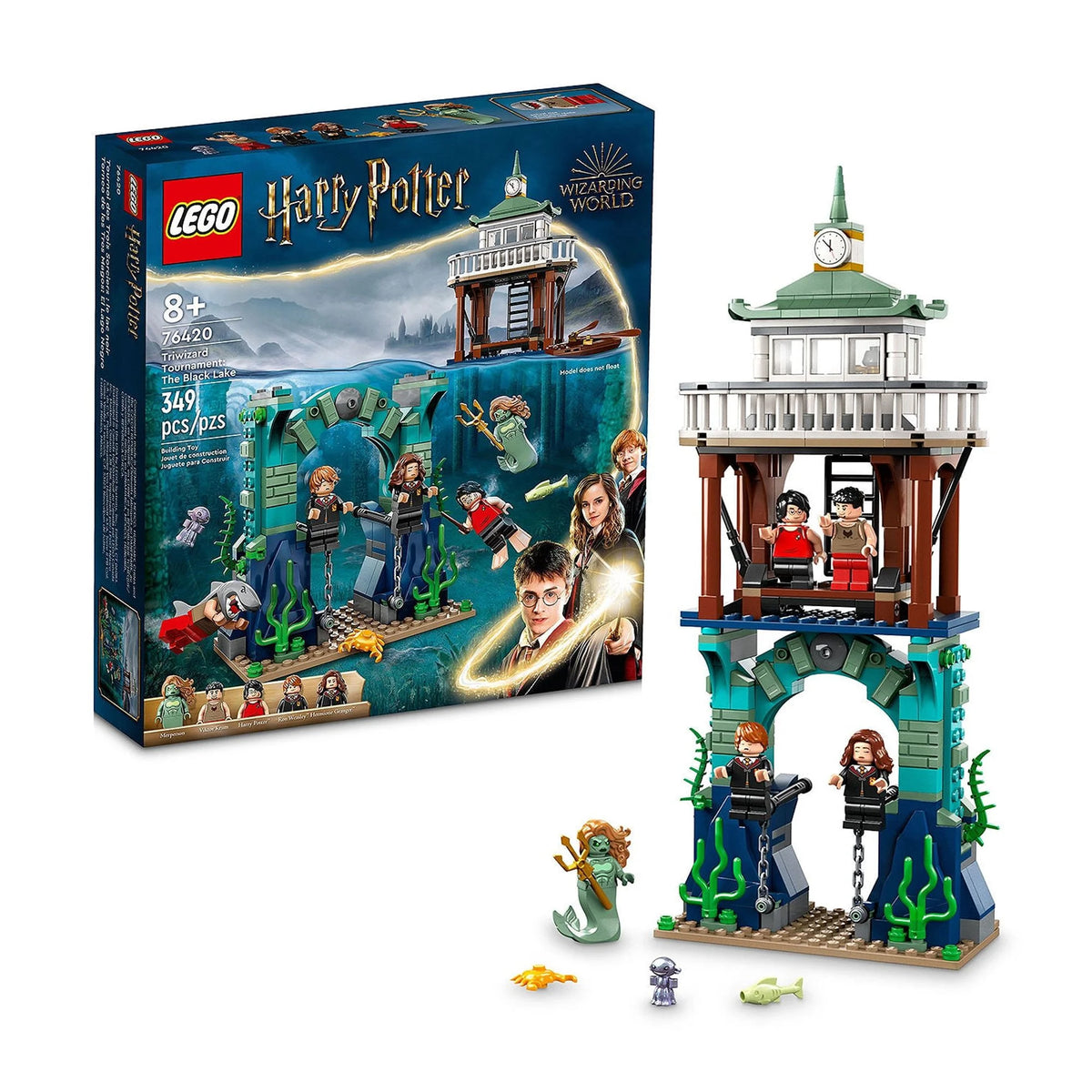 LEGO Harry Potter Triwizard Tournament: The Black Lake Building Set 76420 Toy Playset with Harry, Hermione, and Ron Minifigures O583017
