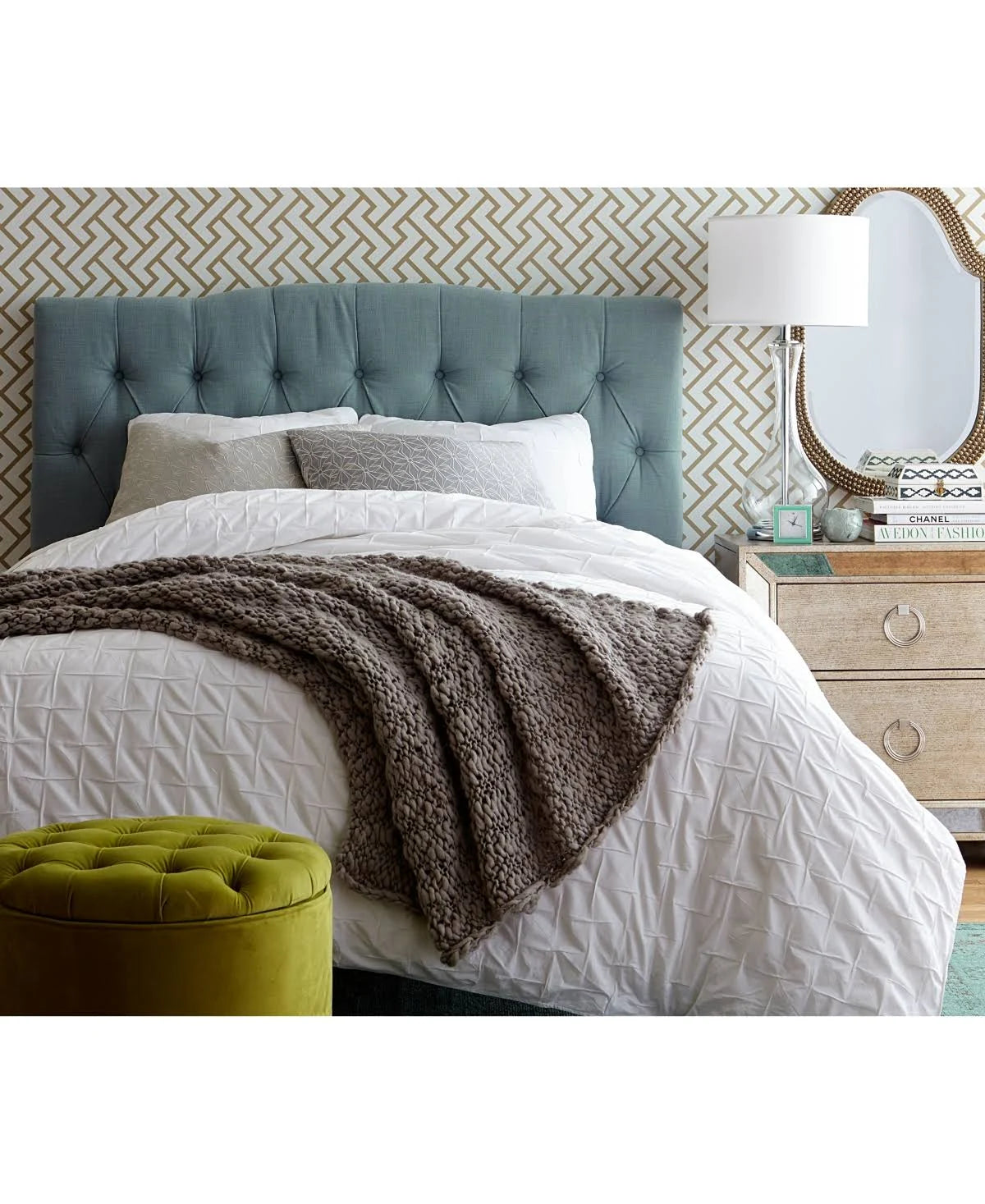 Blue Tufted King Headboard M614730